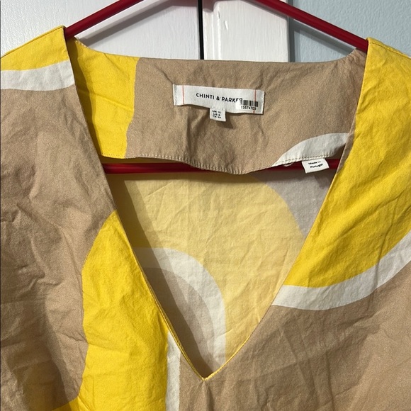 CHINTI & PARKER Yellow and Tan Patterned Dress - Picture 5 of 6